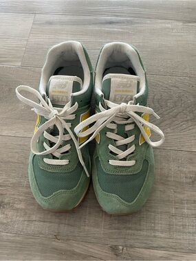 New Balance 574 Green & Yellow Sneakers